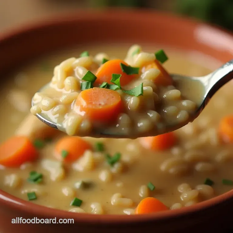 Slow Cooker Sanctuary Creamy Chicken Wild Rice Soup presentation