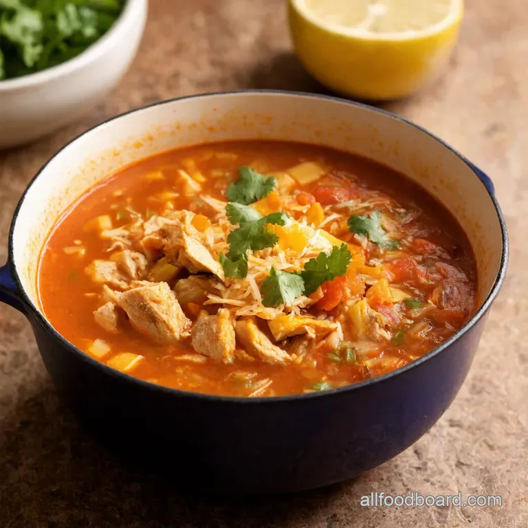 Slowcooker Fiesta Chicken Tortilla Soup presentation
