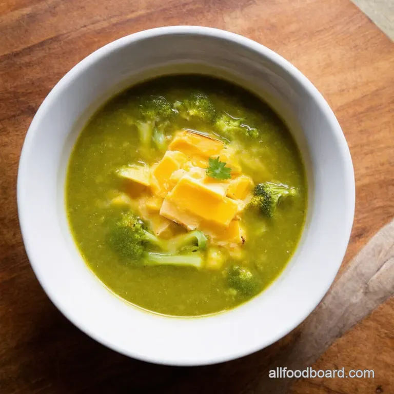 Smoked Gouda Broccoli Soup presentation