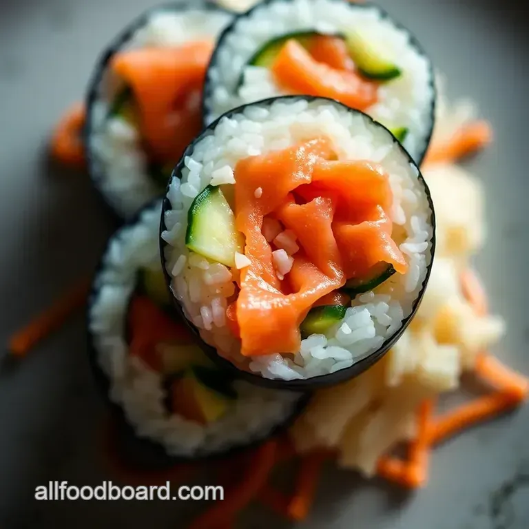 Smoked Salmon Sushi Rolls: A Flavorful Twist on a Classic Delight presentation