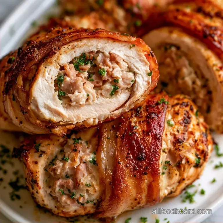 Baked Chicken Bombs with Smoked Turkey and Bacon