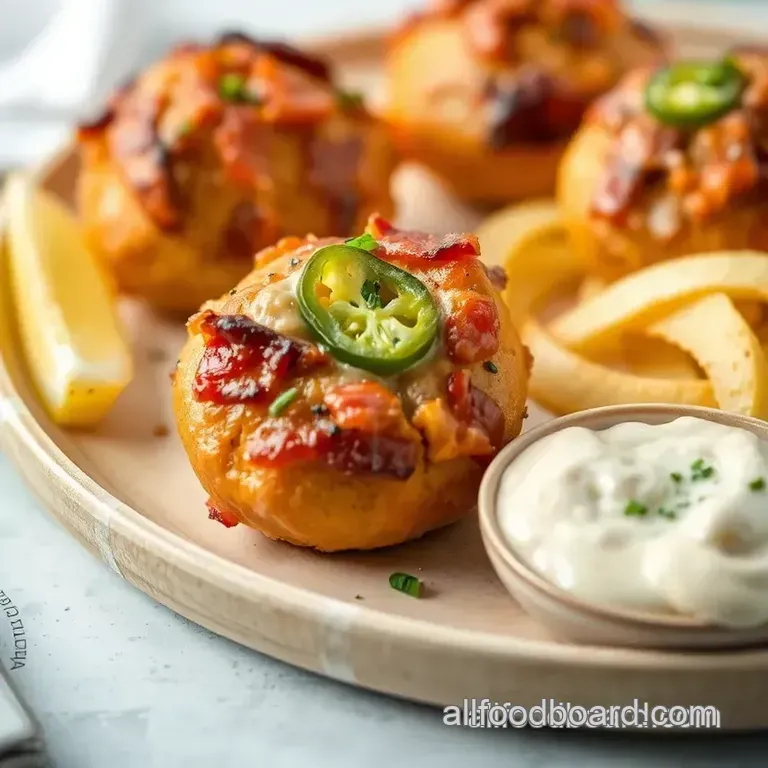 Baked Chicken Bacon Bombs with Creamy Jalapeños presentation