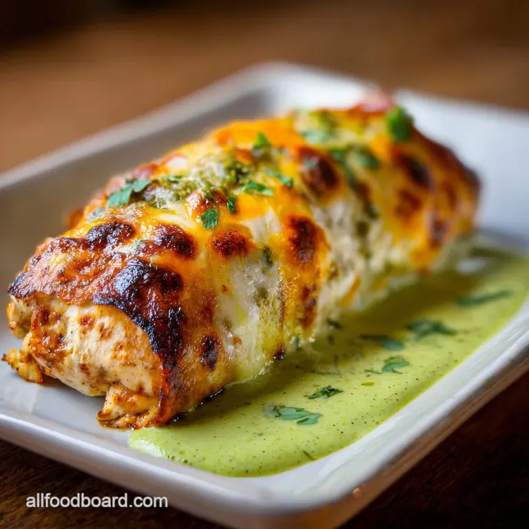 Smothered Chicken Burrito with Green Chile Sauce