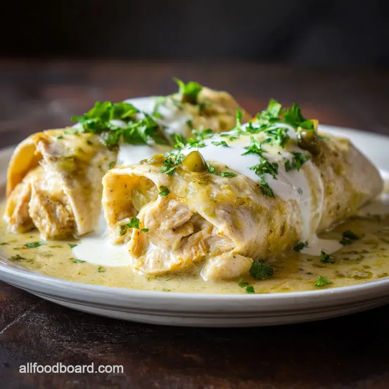 Smothered Green Chile Chicken Burritos: Silky Sauce