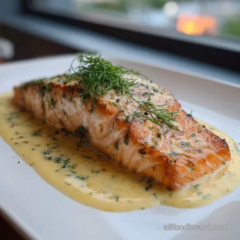 Sous Vide Salmon with Silken Lemondill Beurre Blanc presentation