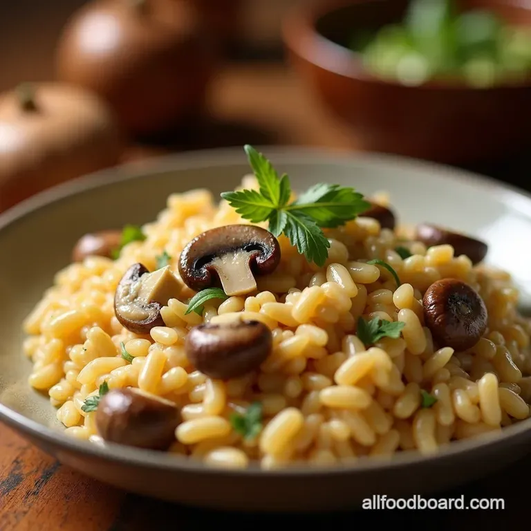 Southern Comfort Creamy Mushroom Rice Pilaf presentation