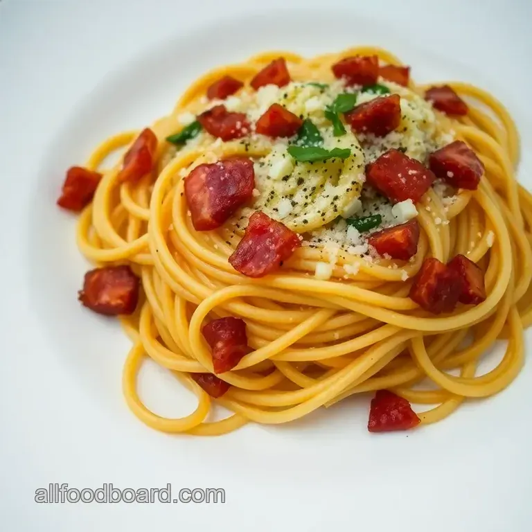 Spaghetti alla Carbonara: The Ultimate Bacon Comfort Dish presentation