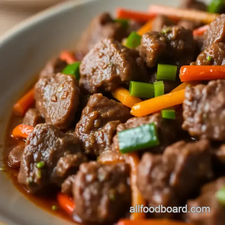 Speedy Beef Stir Fry with Ginger and Garlic presentation