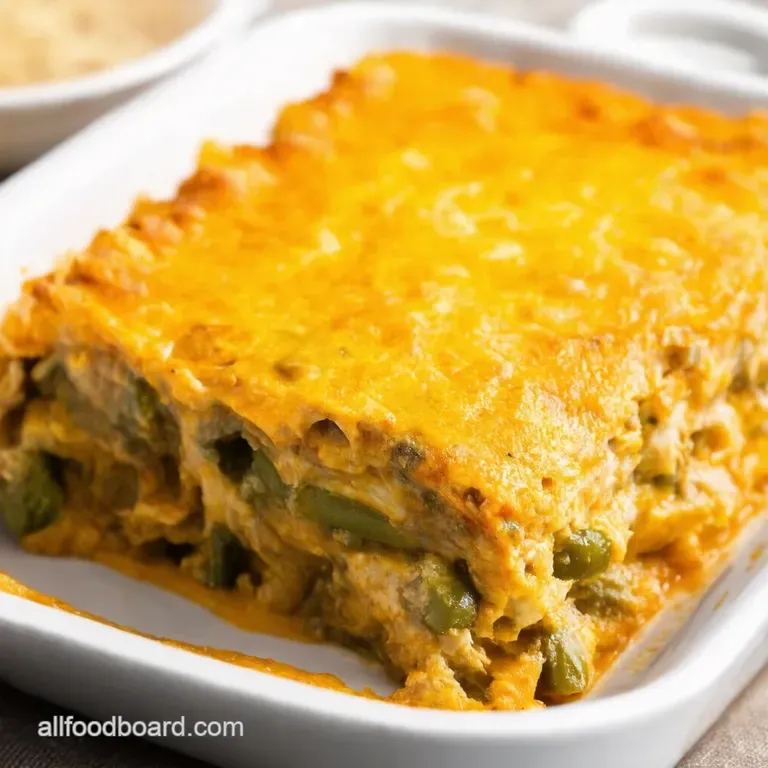 Speedy Green Chile Chicken Enchilada Casserole