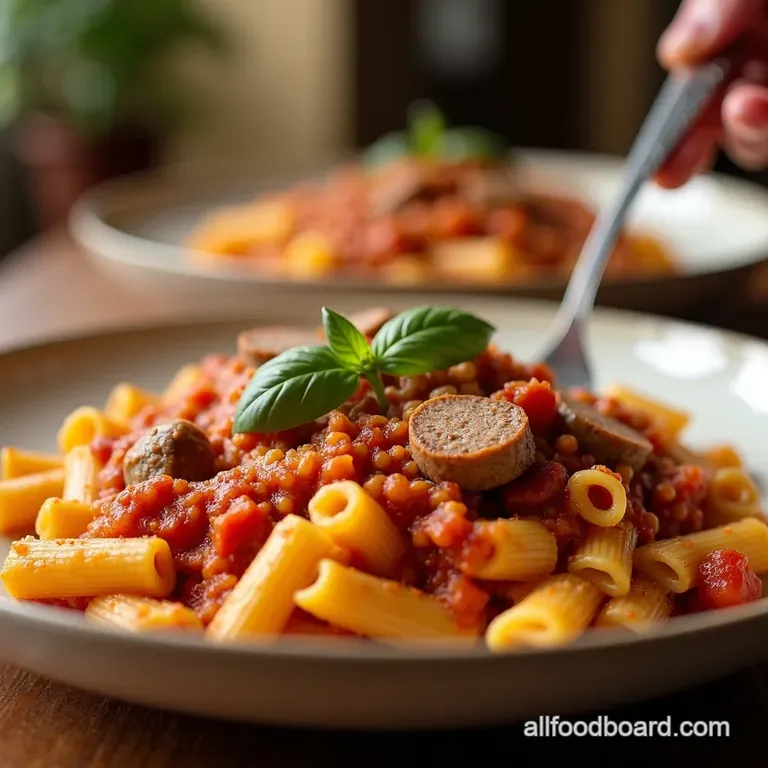 Speedy Sausage Bean Pasta Pasta E Fagioli for Weeknights presentation