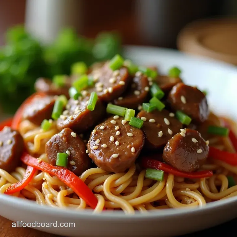 Speedy Sesame Beef Stir Fry presentation