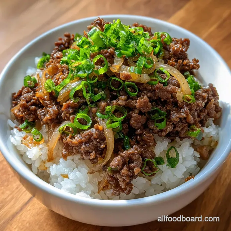 Beef Rice Bowl: Speedy Japanese Umami Supper presentation