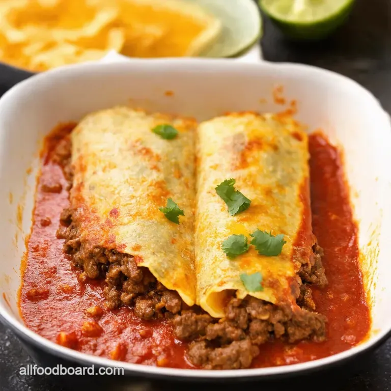 Speedy Weeknight Ground Beef Enchiladas presentation