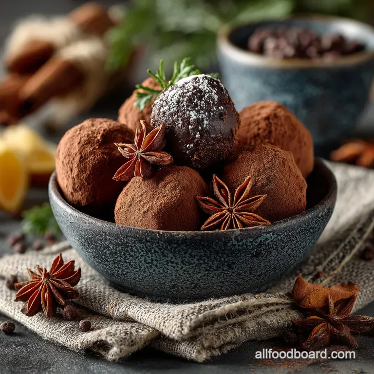 The Best Spiced Dark Chocolate Christmas Truffles Recipe presentation