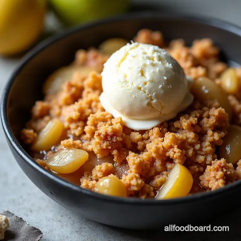 December Seasonal Produce Guide Gingersnap Pear Crumble Spiced Pear Cranberry Crumble with Gingersnap Crunch