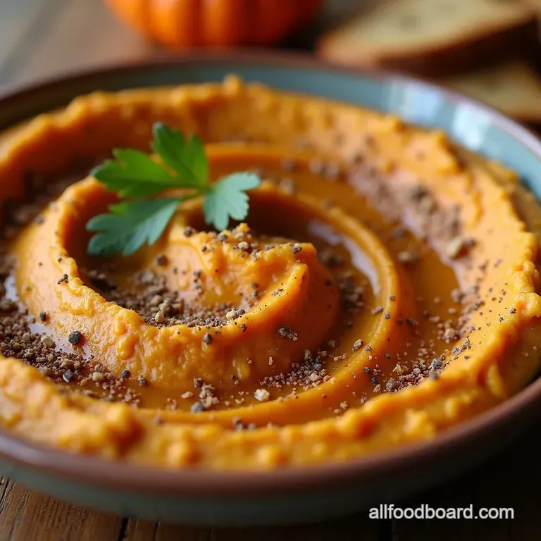 Spiced Pumpkin Pie Hummus presentation
