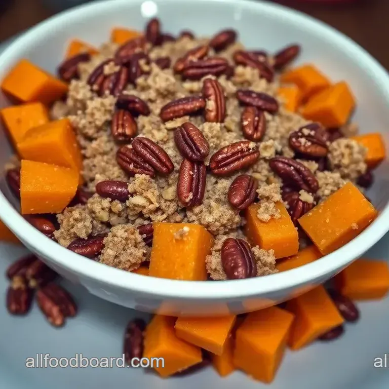Spiced Sweet Potato Casserole with Pecan Crumble