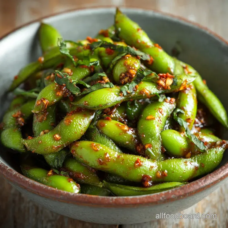 Spicy Garlic Ginger Edamame: Fiery 15-Minute Pub Grub Snack presentation