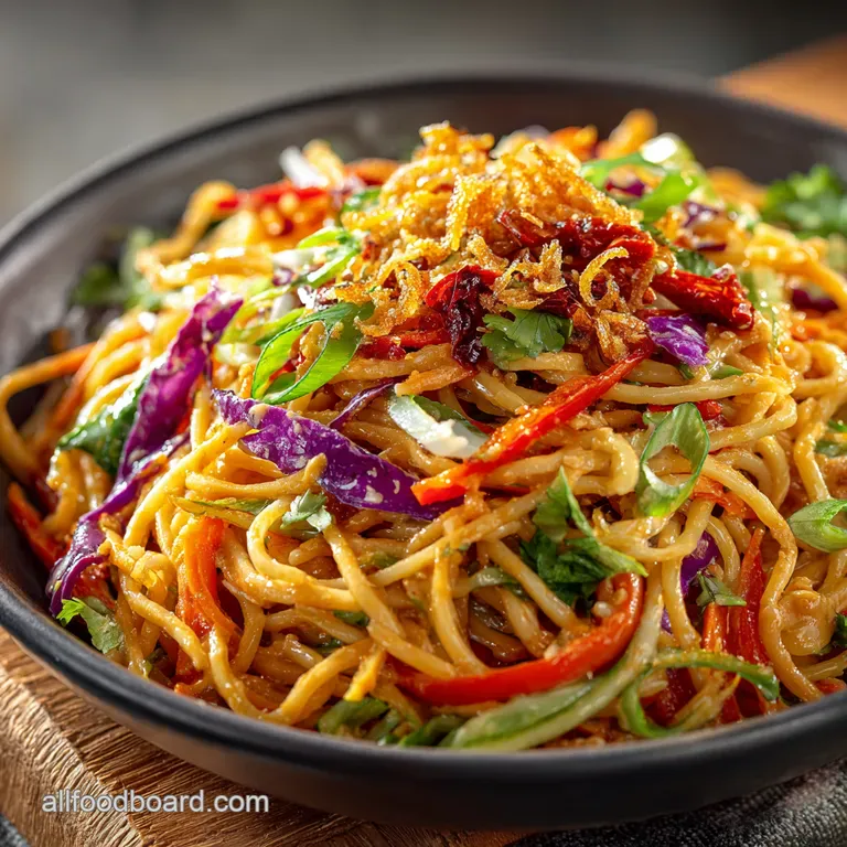 Spicy Peanut Noodles with Crunchy Veggies