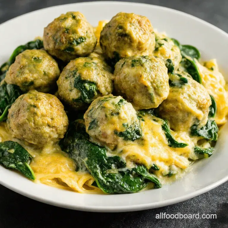 Spinach Garlic Mozzarella Meatballs