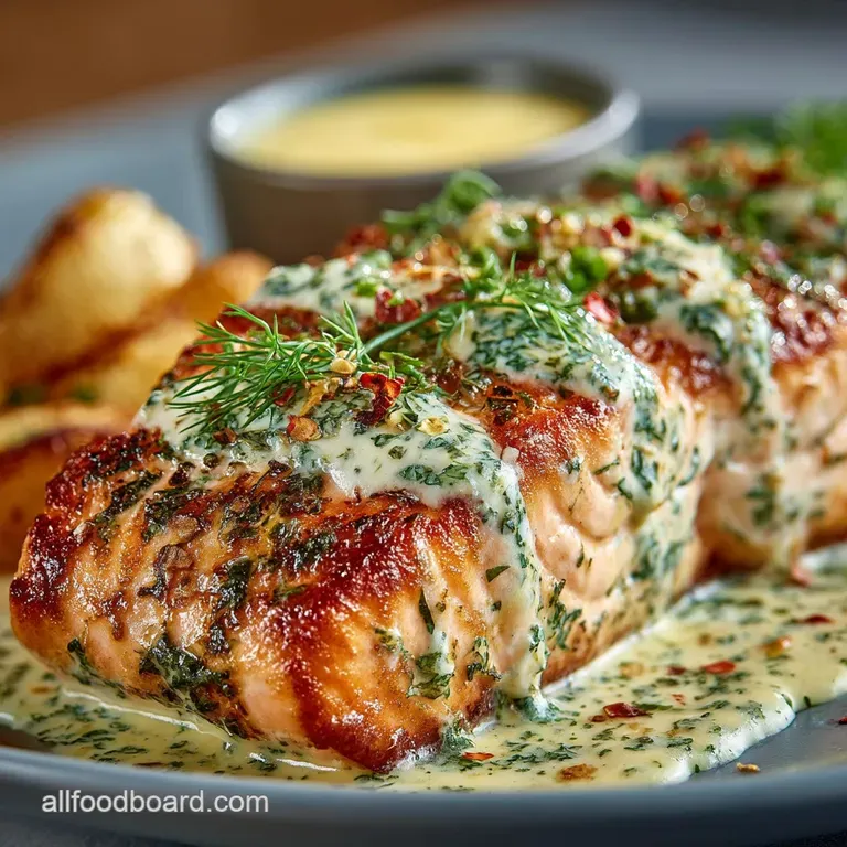 Spot On Sour Cream Baked Salmon with Dill and Dijon presentation