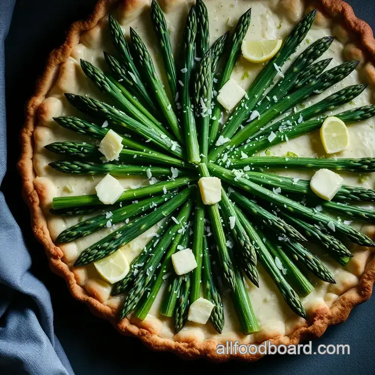 Spring Asparagus & Gruyere Tart with Lemon-Herb Crust presentation