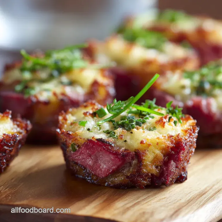 St Patricks Day Appetizers: Shamrock Swiss Croquettes (Crispy Corned Beef Bites) presentation