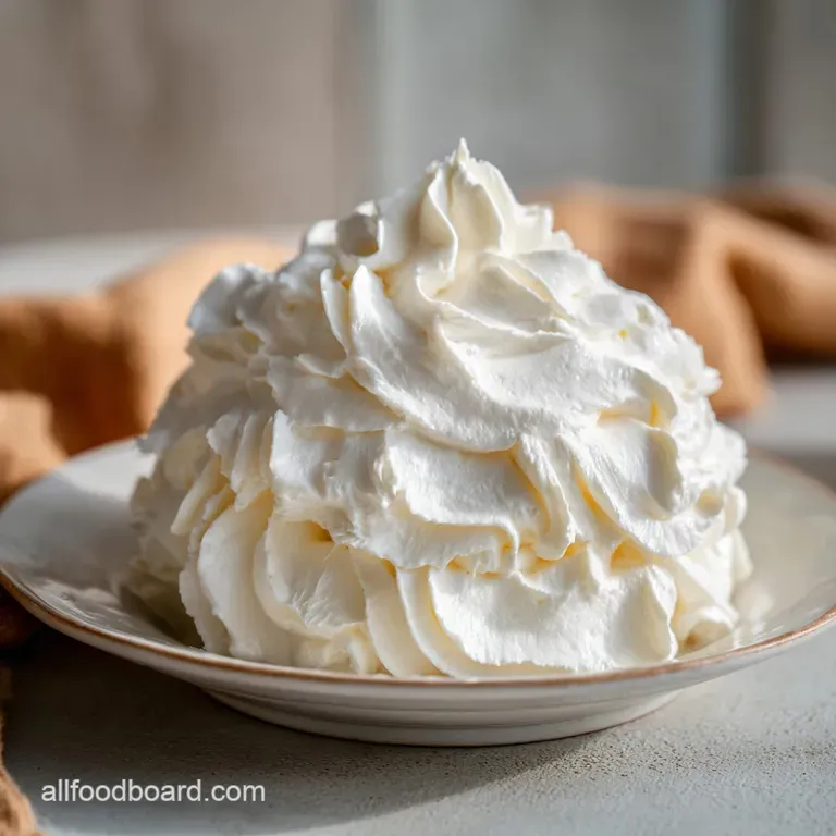 A pristine white frosting dollop artfully placed beside a slice of dark chocolate cake on a ceramic plate.