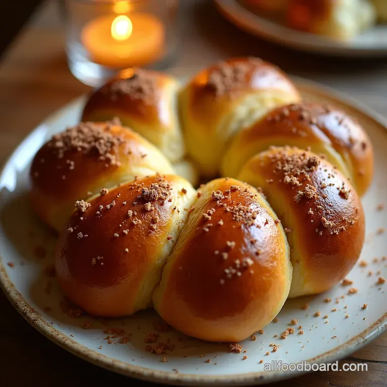 The Festival Star Golden Honey Spice Hanukkah Challah presentation