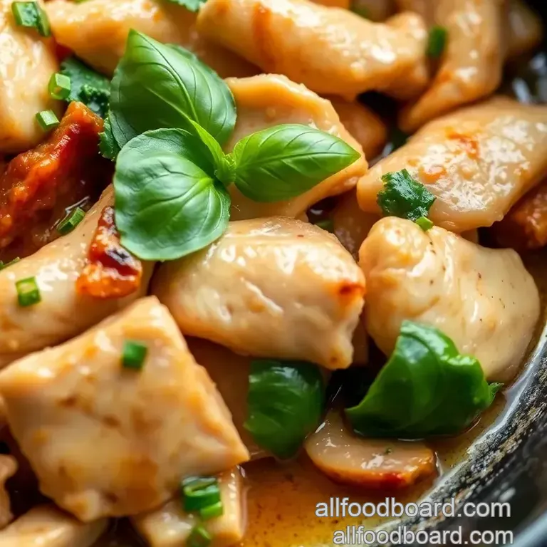 Chinese-Italian Basil Stir-Fry with Chicken presentation