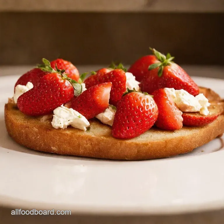 Strawberry Balsamic Goat Cheese Bruschetta presentation