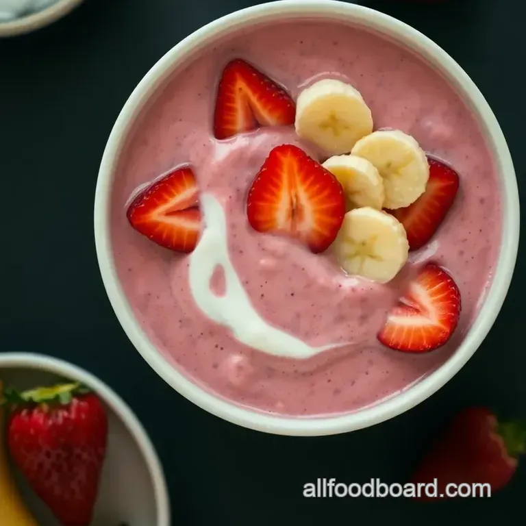 Strawberry Bliss Smoothie Bowl &ndash; Fresh and Fruity Frozen Strawberry Delight presentation