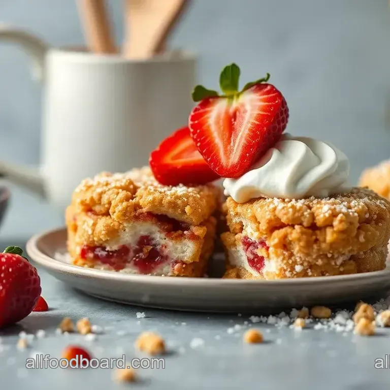 Fried Strawberry Cheesecake Crispy Treats