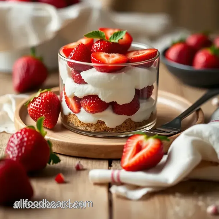 Deliciously Layered Strawberry Cream Dessert presentation