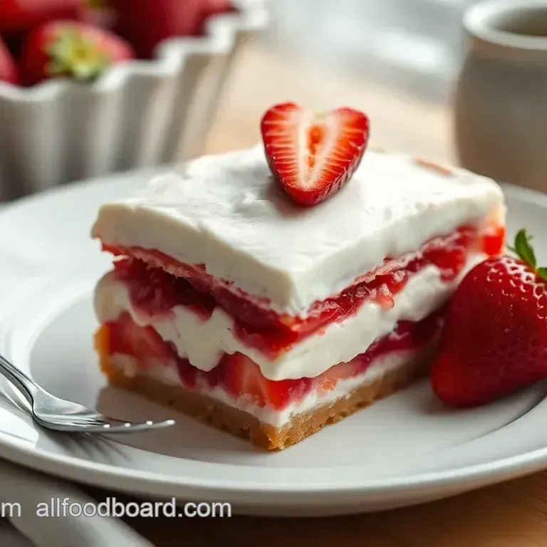 Deliciously Layered Strawberry Cream Dessert
