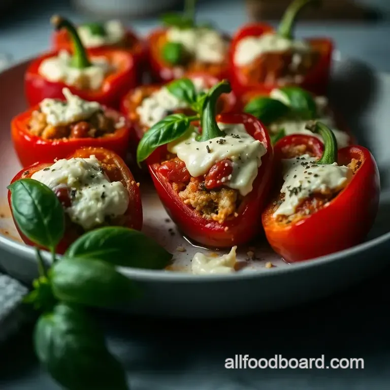 Stuffed Cherry Peppers: A Bite of Mediterranean Delight presentation