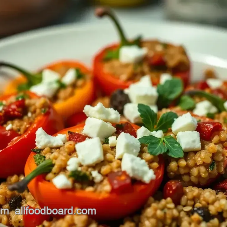 Stuffed Cubanelle Peppers with Herbed Quinoa and Feta