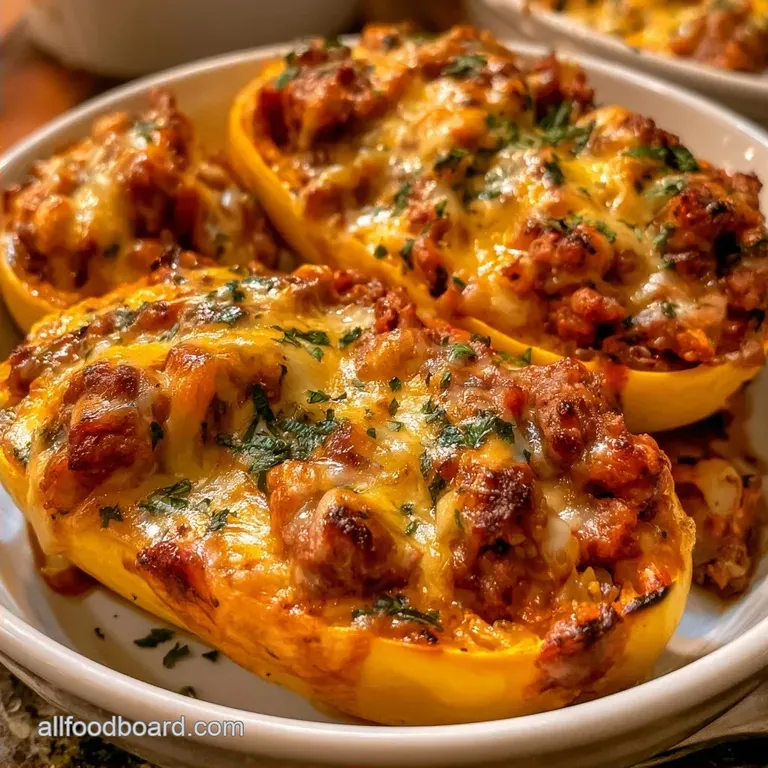 Stuffed Yellow Squash Boats with Ground Beef