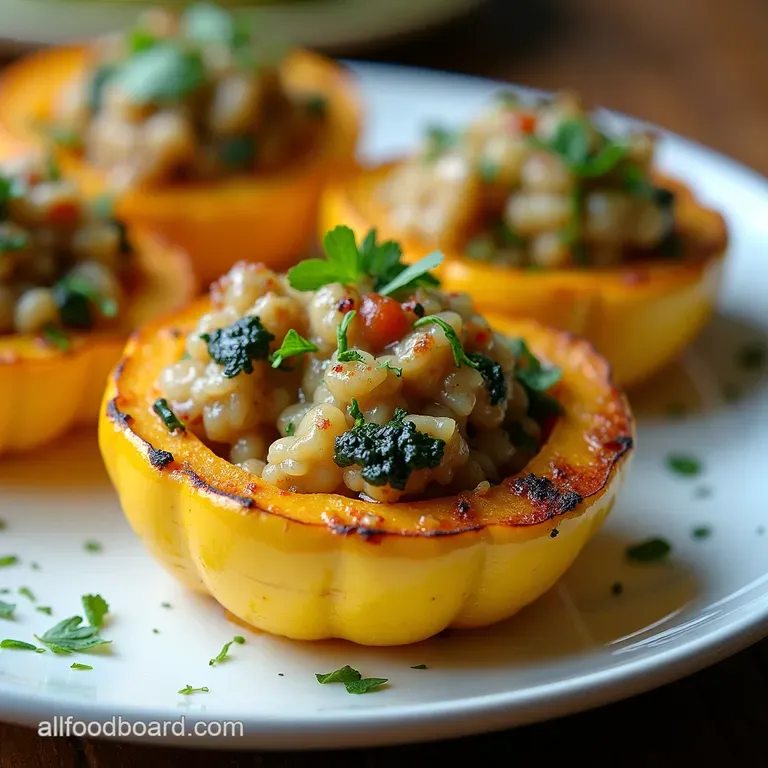 Summer Garden Stuffed Pattypan Squash with Herbed Quinoa