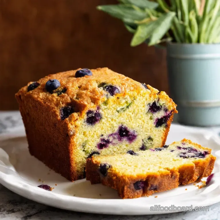 Summer Sunshine Zucchini Blueberry Bread presentation