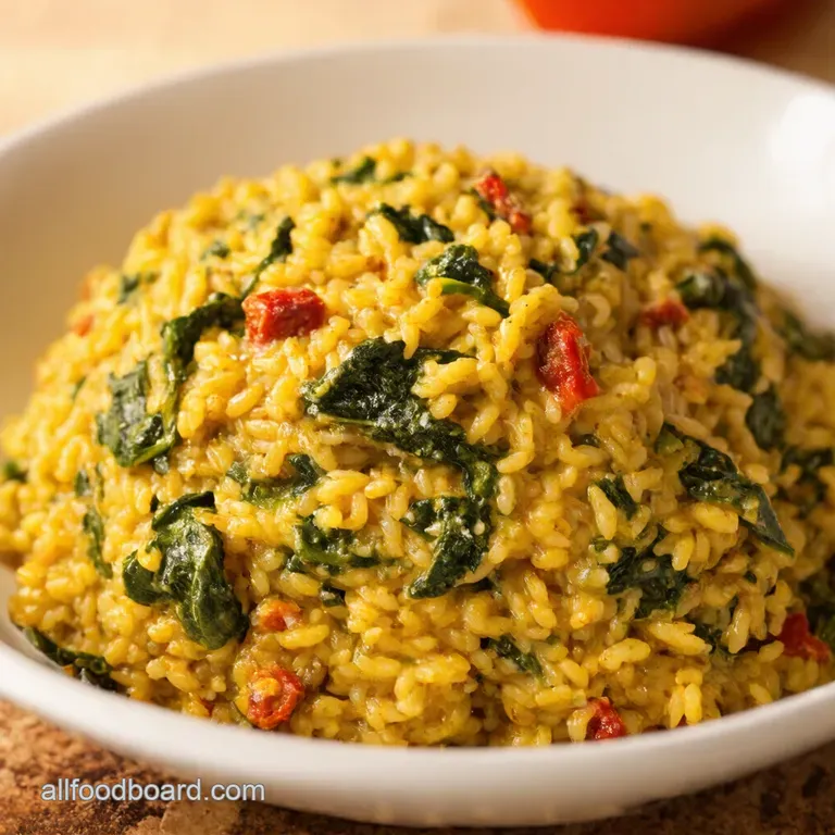 SunKissed SunDried Tomato and Spinach Risotto presentation