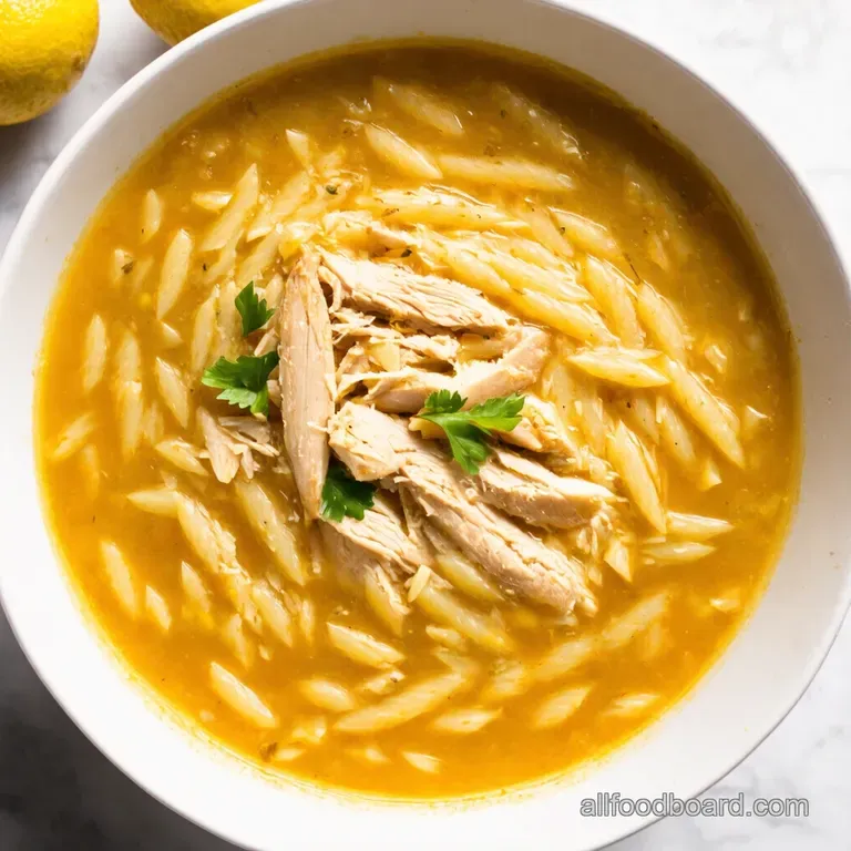 Sunny Lemon Chicken Orzo Soup