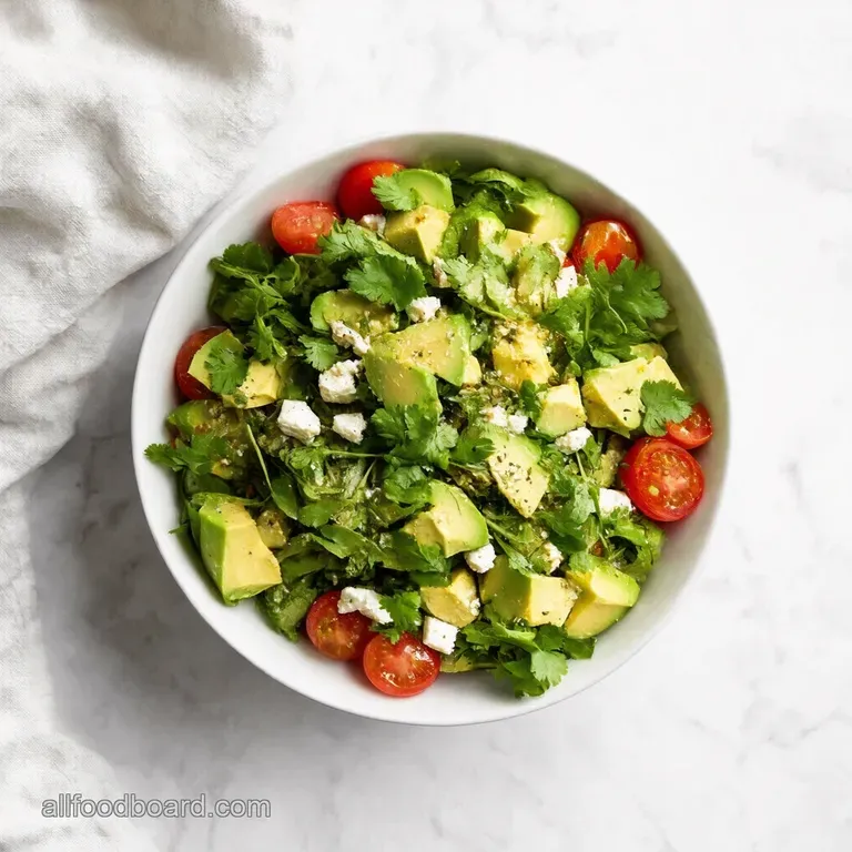 Sunshine Cilantro Avocado Tomato and Feta Salad