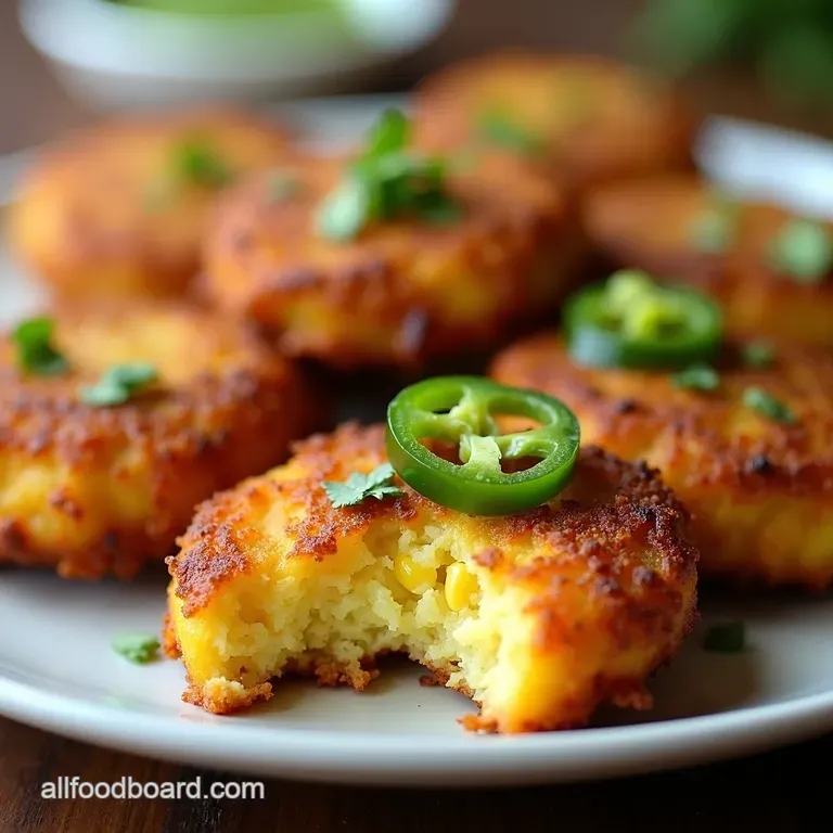 Sweet Heat Corn Jalapeño Fritters with CilantroLime Crema
