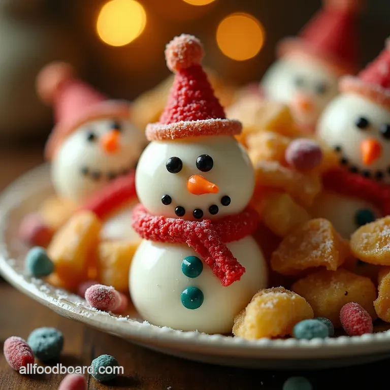 The Frosty Feast Ultimate Sweet Salty Snowman Snack Mix presentation