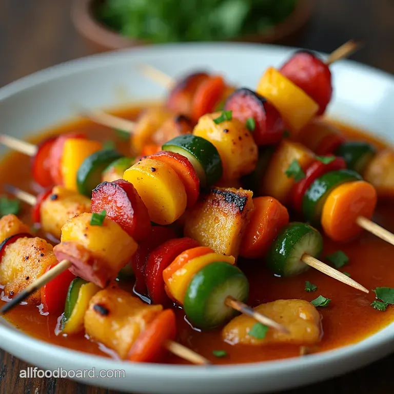 Sweet Sour Rainbow Vegan Kabobs A Taste of Summer