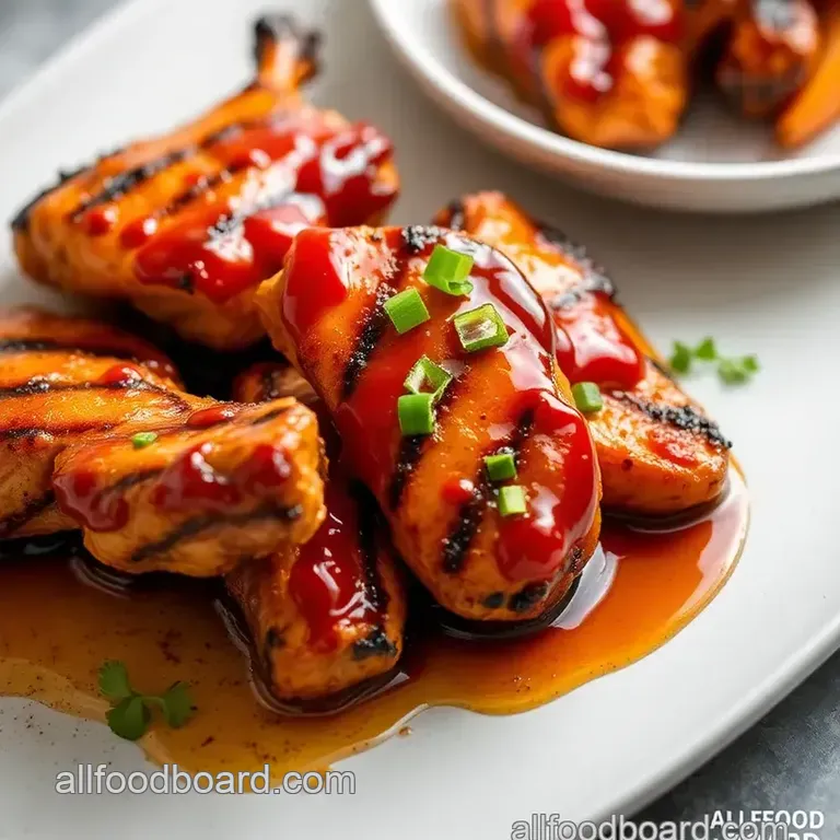 Grilled Chicken with Sweet &amp Spicy Glaze presentation
