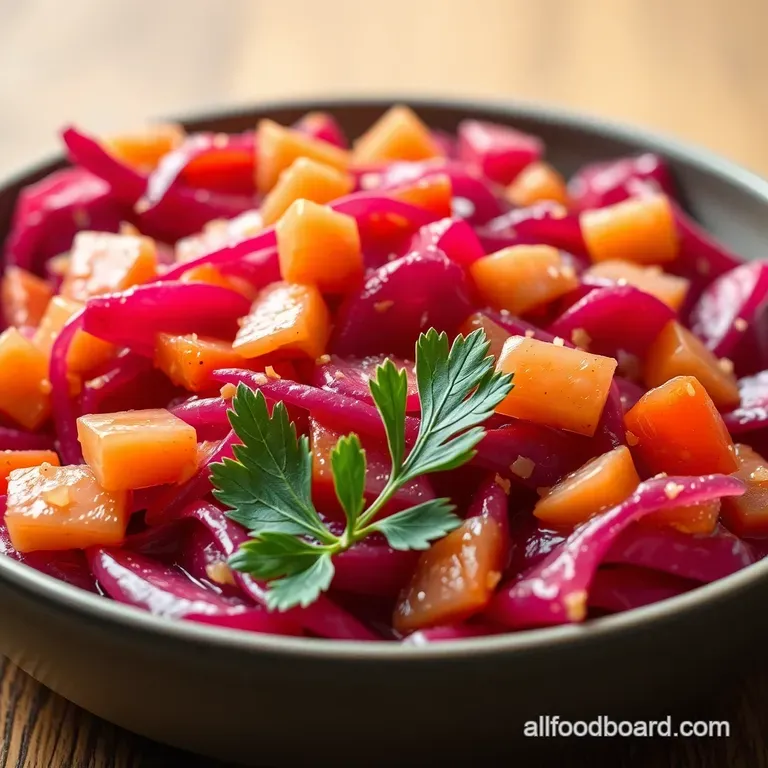 Sweet & Tangy Braised Red Cabbage with Apples & Balsamic
