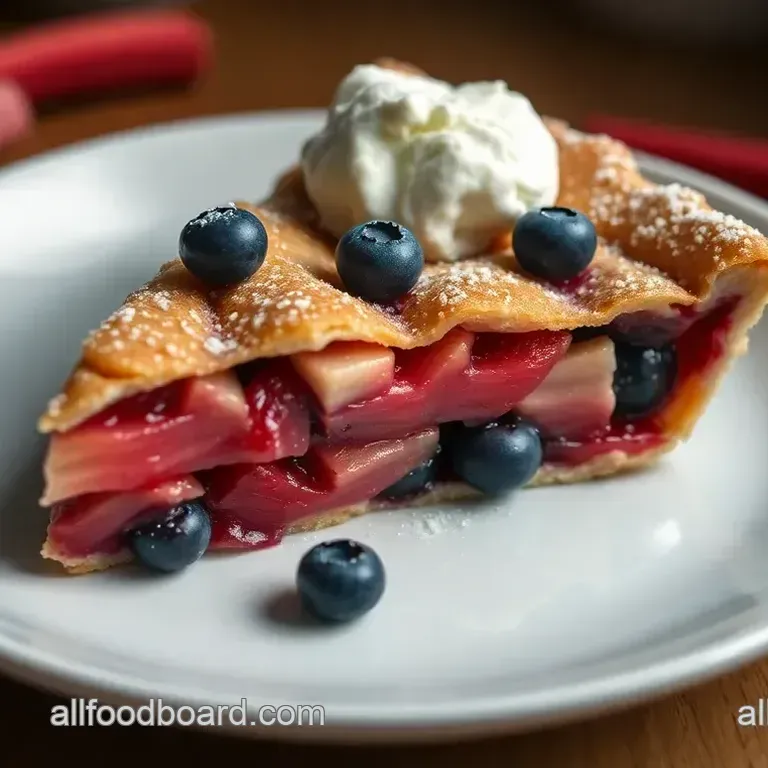 Sweet & Tart Rhubarb Blueberry Pie