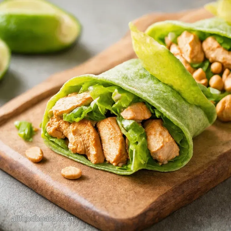 Thai Peanut Chicken Wraps with Creamy Dreamy Peanut Sauce